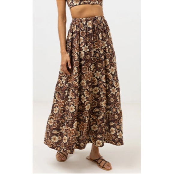 Rhythm Cantabria Floral Tiered Maxi Skirt. Size S. NWT. - Picture 2 of 7